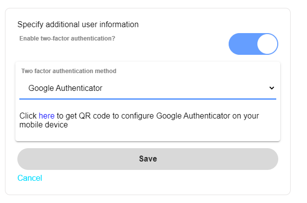 Extended User Information Dialog